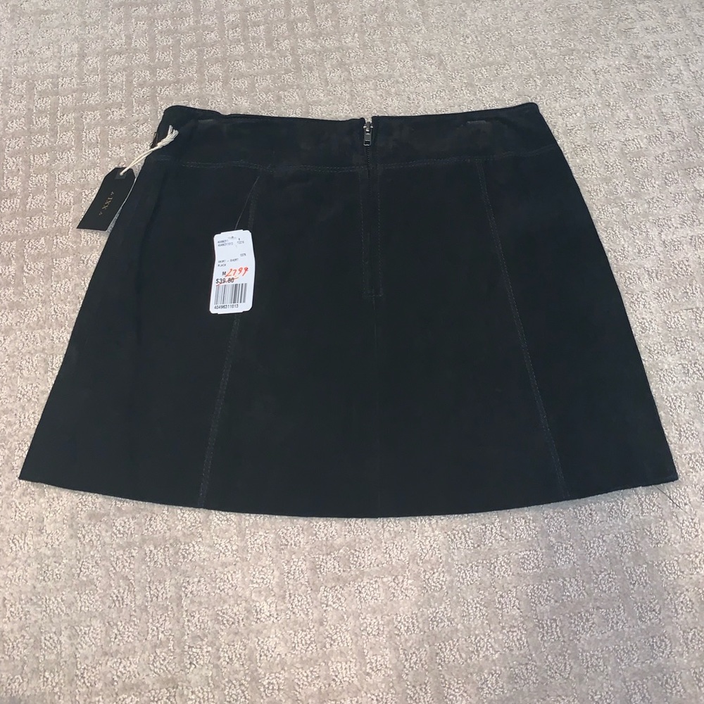 NWT Black suede mini skirt